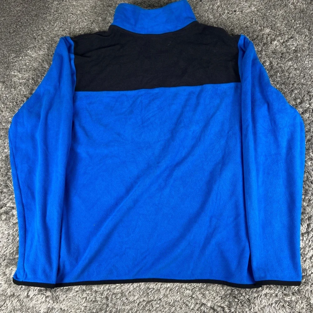 The North Face TKA Glacier Snap-Neck Pullover Mens L Blue Black Fleece Outdoors